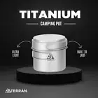 TERRAN 2-Piece Titanium Pot and Fry Pan Cook Set Camping Cookware Lightweight