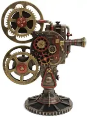 Steampunk Projector Statue with LED Cold Cast Bronze