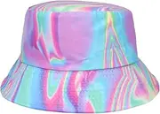 [SAKVILSEC] Dazzling Tie-dye Print Sunscreen Bucket Hats Man Women Summer Outdoor Travel Panama Unisex Fisherman Cap