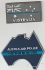 Aust shape TBL patch & rubber Thin blue line flag patch