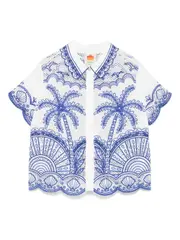 [FARM Rio] motif-embroidered shirt M White