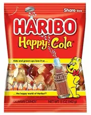 Haribo Gummi Candy, Happy Cola, 5 Ounce [6-Bags]