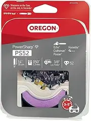 Oregon PowerSharp Chain & Stone Set Replacement for PowerSharp Portable Bar-Mounted Chainsaw Sharpener 541652, 52 Drive Link Chain (PS52)