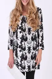 Ink Floral Tunic--PING-335513