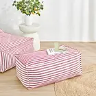 Cadence & Co. Oscar Faux Linen Ottoman Bean Bag Cover Red