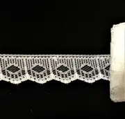 Scalloped Lace Trim Edging Bridal Flat Lace Edging Nylon 3/4" White 5 yd USA W86