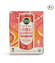 Whole Foods Market 4 Pack Organic Italian Soda Pink Grapefruit 11.2 Fluid Ounce