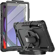 Herize Case for S10+ Case 2024/ S9 FE+ Plus 5G/ S9+ Plus 12.4 Inch 2023 with Screen Protector Pen Holder Stand Hand Strap Shoulder Strap | Heavy Duty Shockproof Cover for Tab S9 12.4 Inch