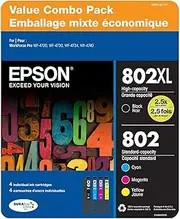 Epson 802 XLBlack 802 Standard Color Ink 4 Piece Value Pack DURABrite Ultra