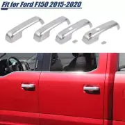 Silver Exterior Door Handle Cover Trim Smart Lock+key For Ford F150 15-20 4Door
