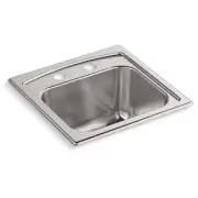 KOHLER Toccata 15-in x 15-in Stainless steel 2-Hole Drop-in Residential Bar Sink
