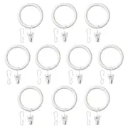 SYRLIG curtain ring with clip and hook, white, 38 mm