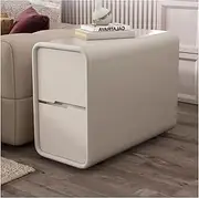 Side Table End Table Sofa Side Table Cabinet, Narrow Side Table with Drawers for Small Spaces, Accent Nightstand Coffee Table for Living Room, Bedroom Home Storage End Tables Living Room(Beige)