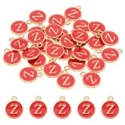 Letter Charm, 30 Pcs Capital Initial Alphabet Z Letter Charm for Bracelet, Red