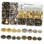 160 Sets Snap Fasteners Durable Metal Snap Button Kit Tool Press Studs with