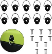 10-Pack Stainless Steel D-Ring Tie-Down Anchors for Suzuki Jimny JB64 JB74W 2019-2023 Trunk Cargo Area - Includes Screws