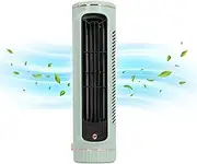 Yunir Tower Desk Fan, Quiet Portable Bladeless Fan with 3 Speeds, 2 Type Wind, 1200mAh Rechargeable, Electric Standing Table Fan, for Home Office Outdoor (Green)