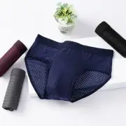 Men's Ice Silk Underwear Briefs Breathable Hollow Boxer Shorts Knickers Panties