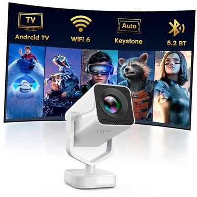 【Built in Apps】Mini Smart Projector with WiFi and Bluetooth, 270° with Apps