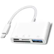 Lightning to SD Card Reader - 4 in 1 Memory Card Adapter for iPhone with USB ...