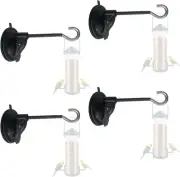 4 Pack Window Suction Cup Bird Feeder Hanger for Feeders and Wind BLACK