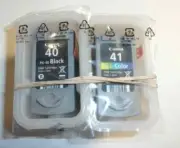 1 Canon Black Pg-40 & 1 Color Ink Cl-41 Cartridges New Sealed inks