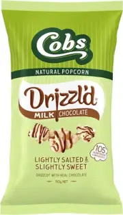 Cobs Drizzl'd Milk Chocolate Lightly Salted Slightly Sweet Popcorn 110 Grams