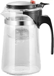 AFXGUSD Sleek Glass Teapot Infuser Set for Steeping Loose Leaf Tea, Ideal Present for Tea Aficionados, 900ML