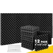 Sound Absorber 12pcs Egg Crate Panels Acoustic Foam Sound Proof Wall Tiles fo...