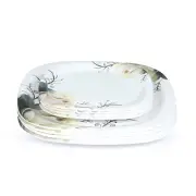 Melamine Square Full Plates & Quarter Plates Pack 8 Floral Print (GF-F-QP-4-8)