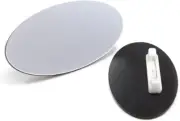 Oval Name Badge Blanks with Pin - 10 Pack Brushed Silver