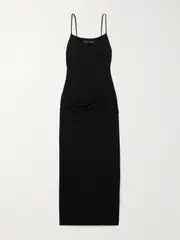 [Proenza Schouler] Proenza Schouler - Blaire Gathered Jersey Midi Dress - Black - US12 US 12 Black