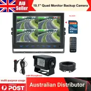 10.1" Quad Monitor DVR 4PIN 1080P AHD IR Rear View Camera with Mic For Truck Van