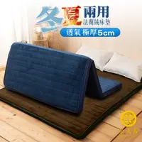 在飛比找PChome24h購物優惠-【金大器】極厚5cm冬夏兩用摺疊透氣床墊（單人加大-3.5尺