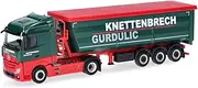 Herpa Truck Model Mercedes-Benz Actros Streamspace Steel Recess Semi Trailer Knettenbrech & Gurdulic (Hessen/Wiesbaden), Miniature Scale 1:87, Collectable, Made in Germany, Plastic
