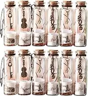 Nuyhadds - Glass Bottles with Corks, Bottles - Pack of 12 Retro Glass Bottles with Cork Stoppers - Fashionable Room Bottle Ornaments for Indoor and Outdoor Jewellery Making