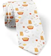 [KAWAMOUSE] ( Apple Pie Ingredients ) Fashion Novelty Necktie, Conversation Neckwear Ties Great for Party and Events, As Shown