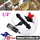 Auto Irrigation Venturi Fertilizer Kit Injector Water Tube Switch Filter 1/2" 1"