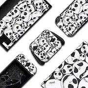 BelugaDesign Skulls Switch Skin | Gothic Black White Sticker Wrap Vinyl Decal | Nightmare Halloween Horror Full Set Compatible with Nintendo Switch (Switch Standard)