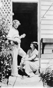 Edith Clark Playing a Banjo Ararat Victoria 1925 Australia OLD PHOTO