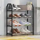 Shoe Cabinet Adjustable Shelf Capacity 4-tier Rack with Sturdy Construction