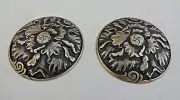 Pair Jeremiah Watt White Bronze Peony Conchos 1 3/4" Screw Back Horse Tack New