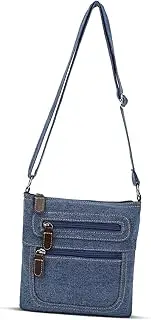 [BESTYASH] Casual Denim Bag Retro Solid Color Shoulder Bag with Zippered Storage for Women The Go Stylish for Essentials for Everyday Use