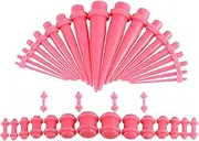 [Decentraland] 1 SET White Pink 14 G-00 G Solid Acrylic Ear Tapers Plugs Stretching Kit Tunnels Gauges Cone UV Segment Shape Hide Stretch Expander Septum Stretcher Body Piercing Jewelry Women Men