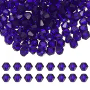 4mm Bicone Crystal Beads, 400 Pcs Glass Faceted Spacer Bead, Blue