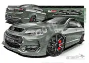 Holden Commodore VF II VFII SSV VF II SSV PRUSSIAN STEEL A3 FRAMED PRINT (HC907)