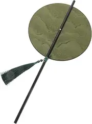 Garneck Traditional Style Hand Fan Round Design with Tassel Lightweight and Portable for Stage Performance Cosplay Decoration Vintage Natural Hand Fan