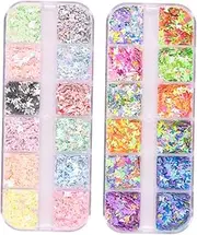 BATHVEVE Nail Art Sequins Ultra Sparkly Confetti Glitter for DIY Manicure Decor for Natural Artificial Nails Great for Crafting