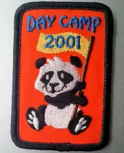2001 Girl Scouts Badge DAY CAMP Panda Koala Bear ~ Vintage ~ Embroidered