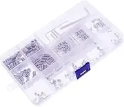 Zerodeko 240pcs Stainless Steel Hexagon Socket Grub Screws Assortment Kit Allen Head Set Screws Internal Drive Cup Point